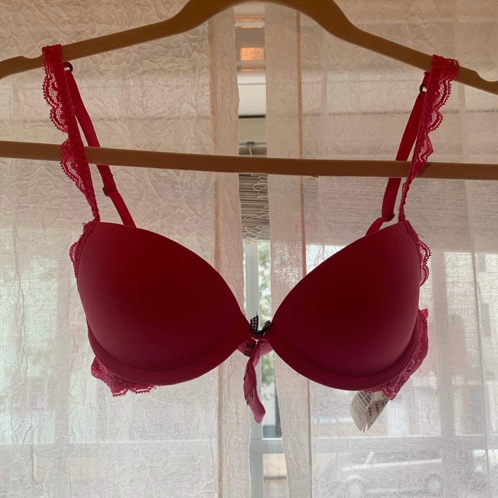 hot pink Gilly Hicks push up bra
